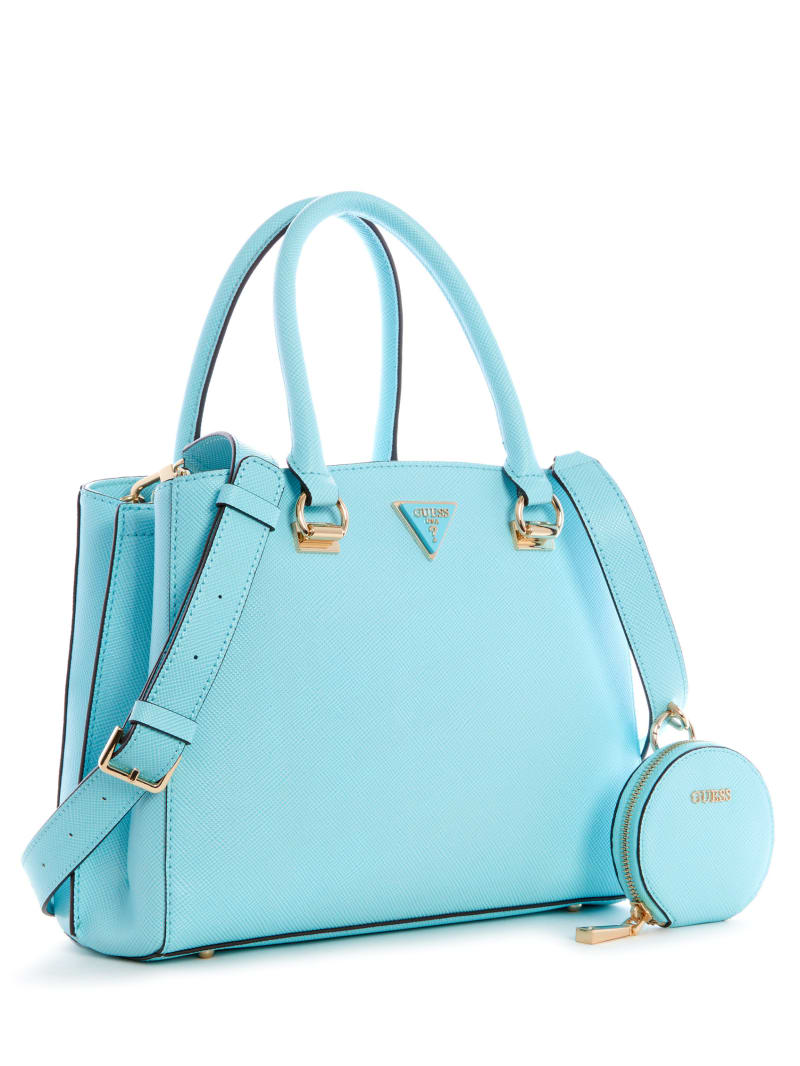 Turquoise Women's Guess Alexie Girlfriend Satchel Bags | 1729540-FH