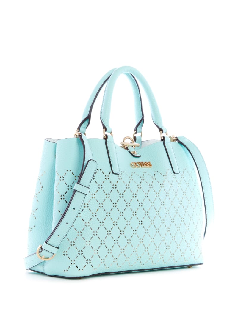 Turquoise Women's Guess Amara Girlfriend Satchel Bags | 3518762-DV