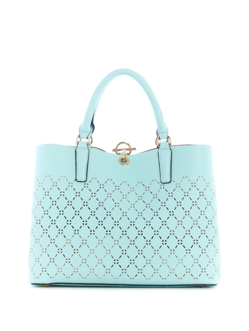 Turquoise Women's Guess Amara Girlfriend Satchel Bags | 3518762-DV