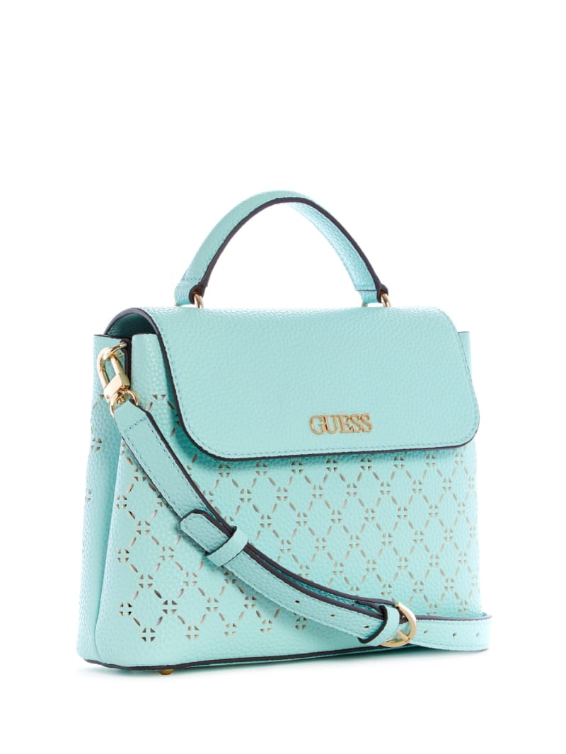 Turquoise Women's Guess Amara Handle Satchel Bags | 3059621-GV