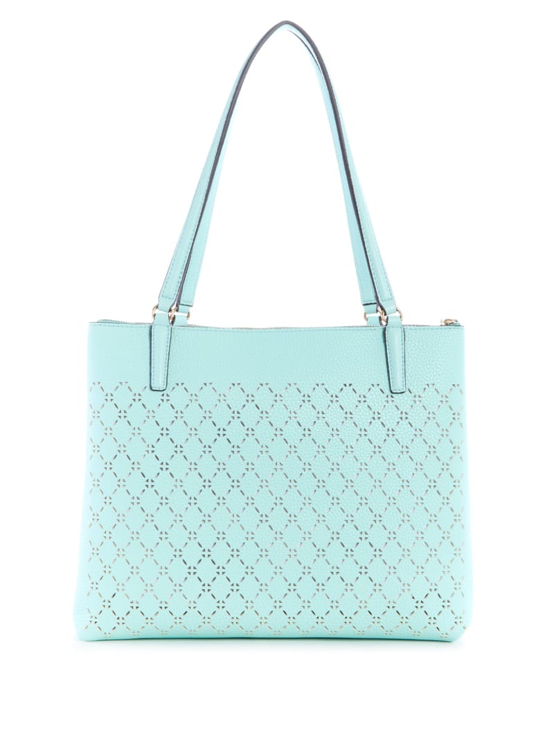 Turquoise Women's Guess Amara Society Tote Bags | 6710549-WI