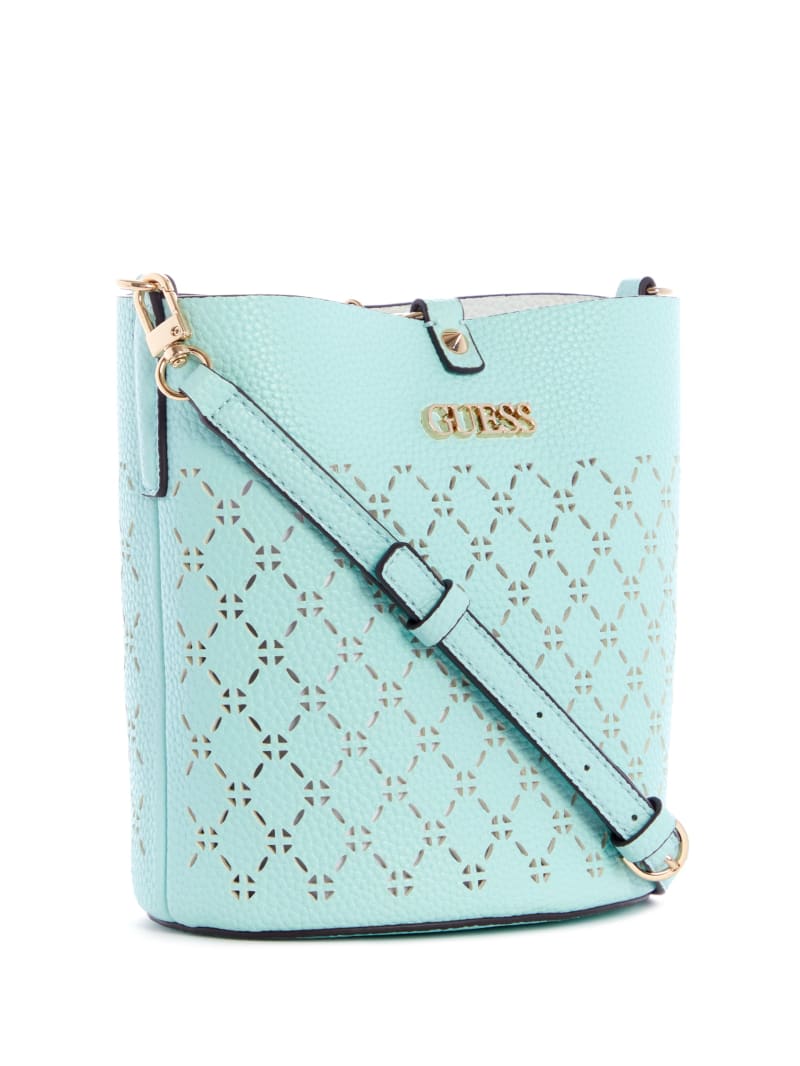 Turquoise Women's Guess Amara Tote Bags | 2346985-IL