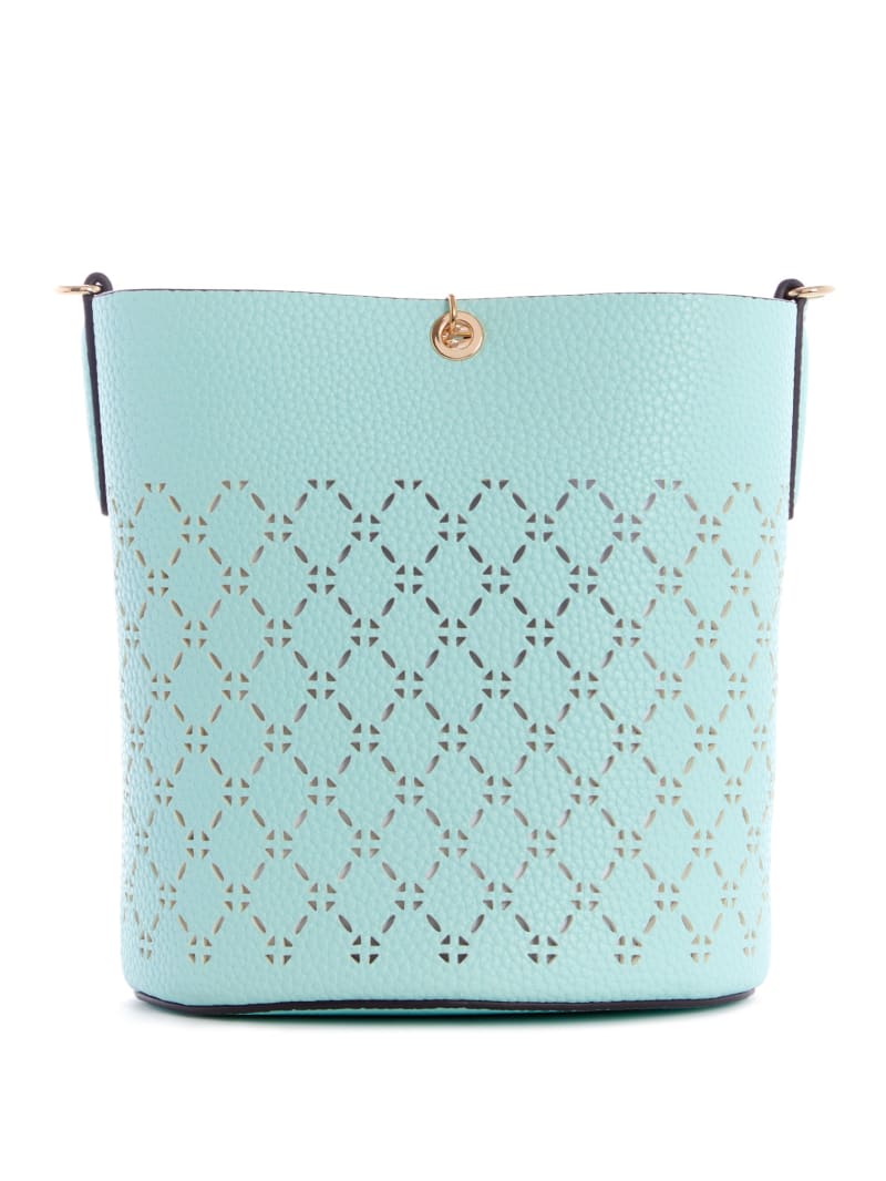 Turquoise Women's Guess Amara Tote Bags | 2346985-IL