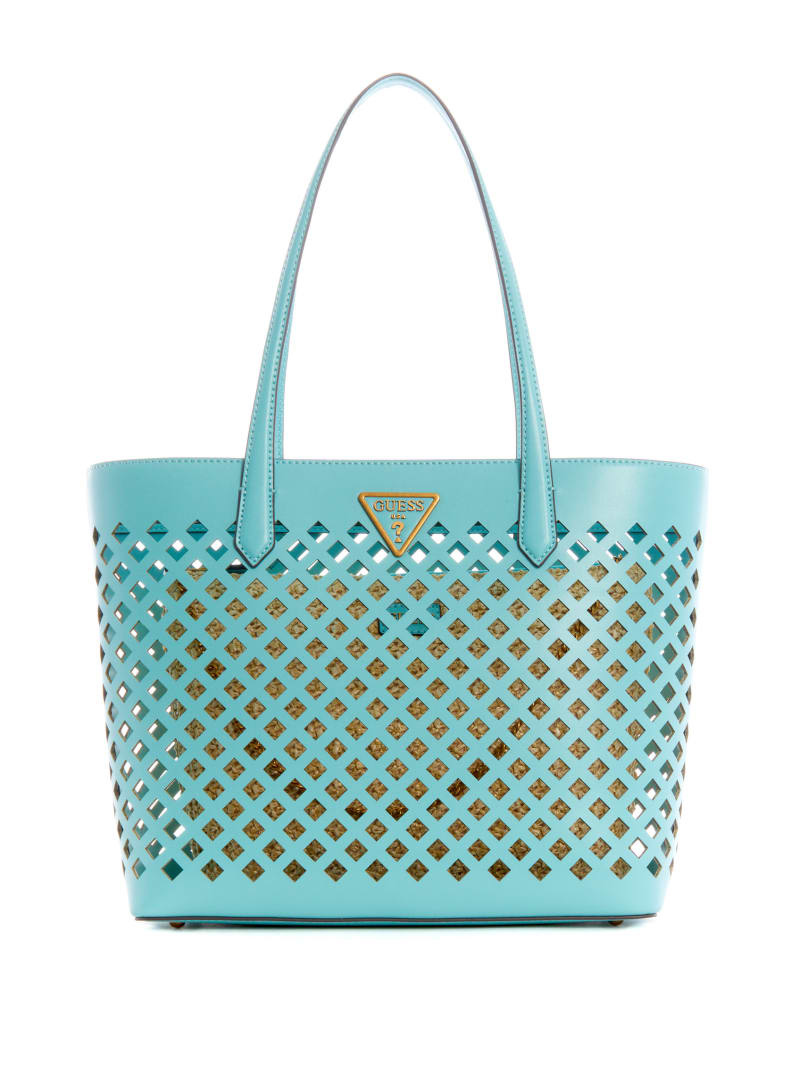 Turquoise Women's Guess Aqua Tote Bags | 3624809-FB