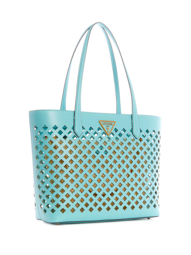 Turquoise Women's Guess Aqua Tote Bags | 3624809-FB