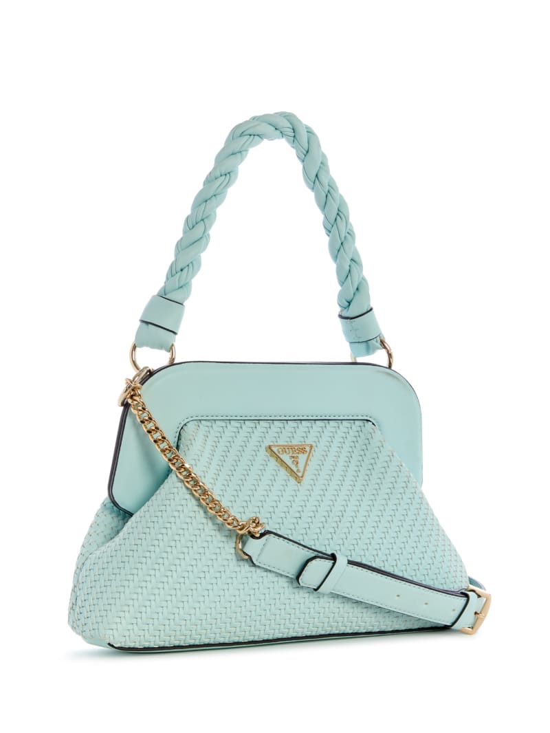 Turquoise Women's Guess Hassie Satchel Bags | 0926381-XQ