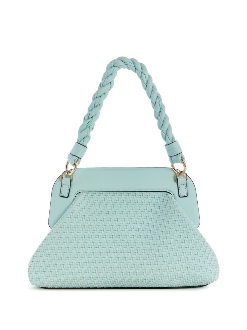 Turquoise Women's Guess Hassie Satchel Bags | 0926381-XQ