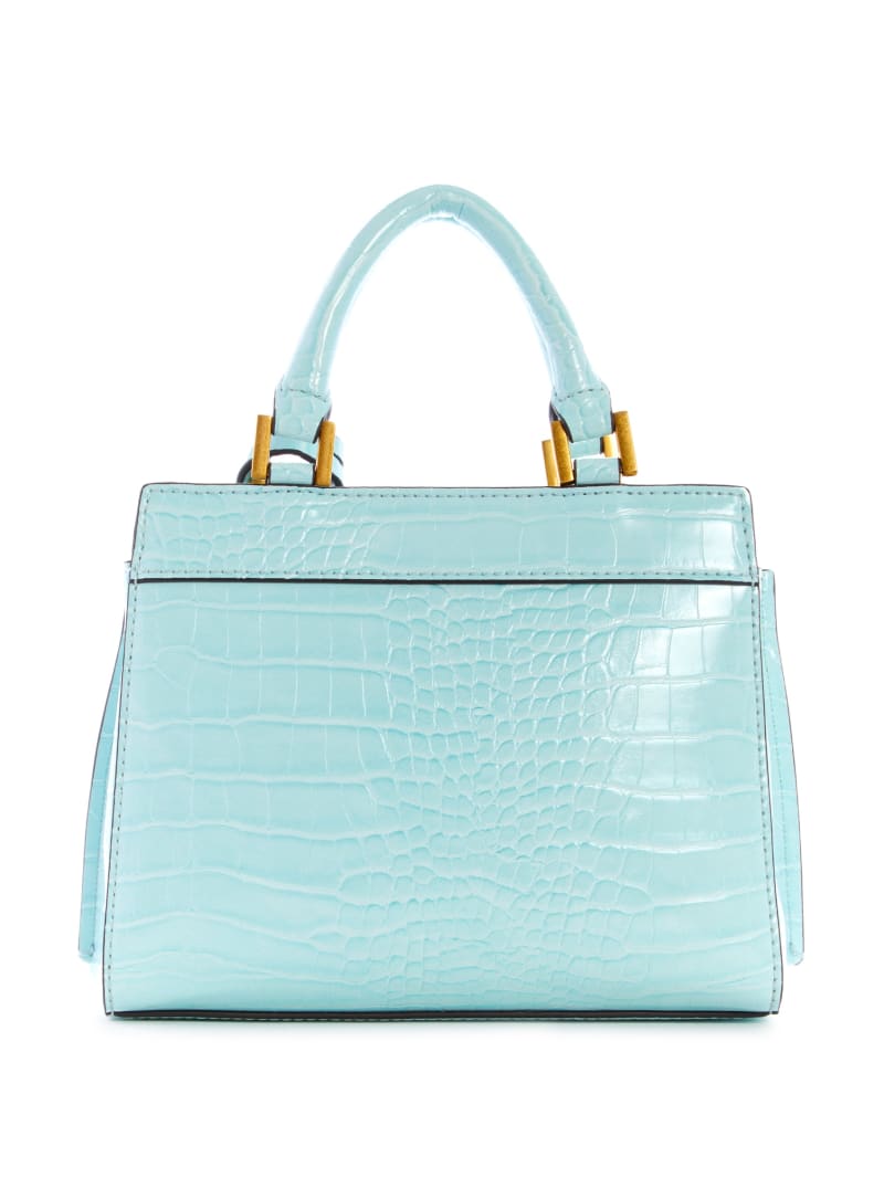 Turquoise Women's Guess Katey Croc Satchel Bags | 9201534-LG