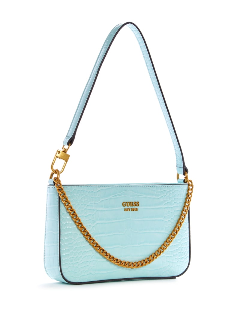 Turquoise Women's Guess Katey Zip-Top Shoulder Bags | 4761382-JI