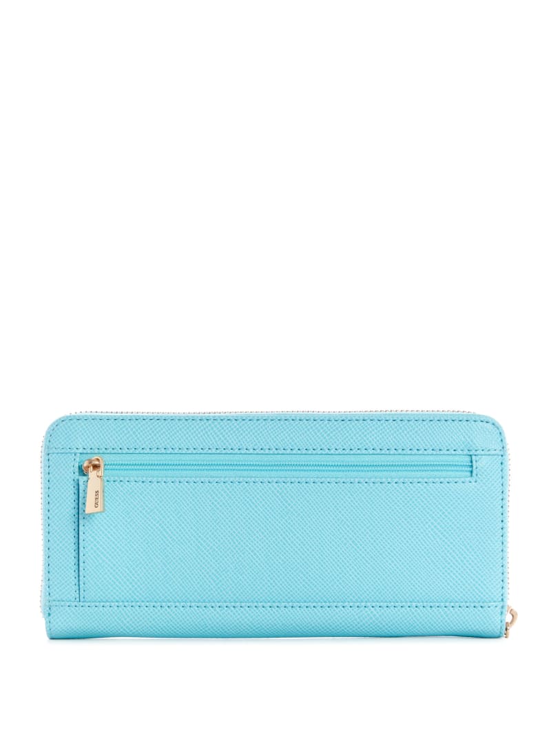 Turquoise Women's Guess Laurel Large Zip-Around Wallets | 1245389-QZ