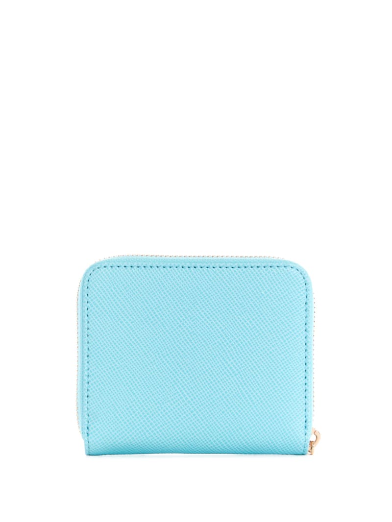 Turquoise Women's Guess Laurel Small Zip-Around Wallets | 1985730-GQ