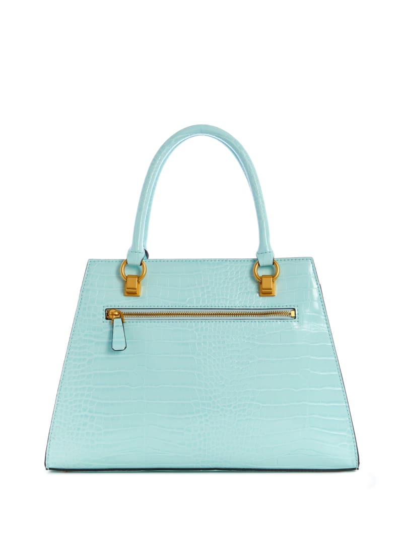 Turquoise Women's Guess Stephi Girlfriend Satchel Bags | 8159360-XW