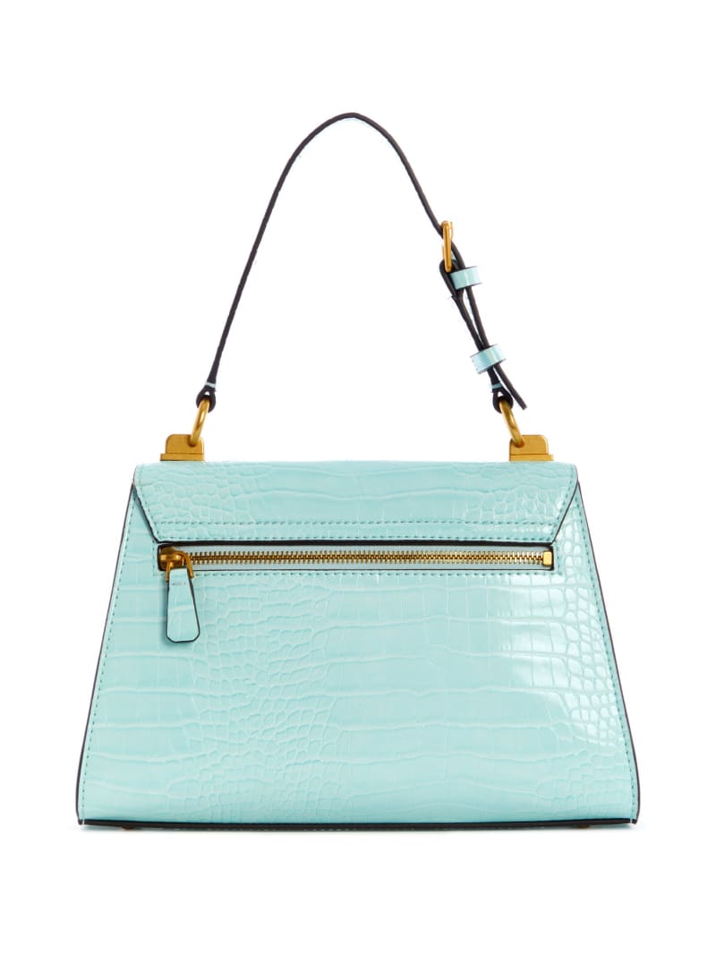 Turquoise Women's Guess Stephi-Handle Satchel Bags | 9286403-HO