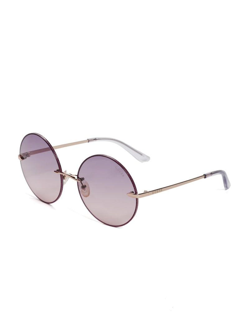 Wash Women's Guess Greyson Glitter Trim Round Sunglasses | 3960487-UG