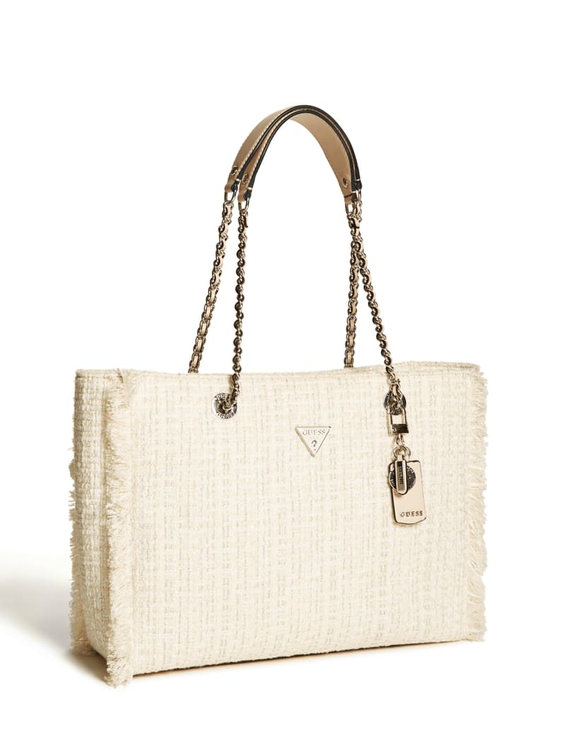 Whit Women's Guess Cessily Tweed Tote Bags | 4123590-MW