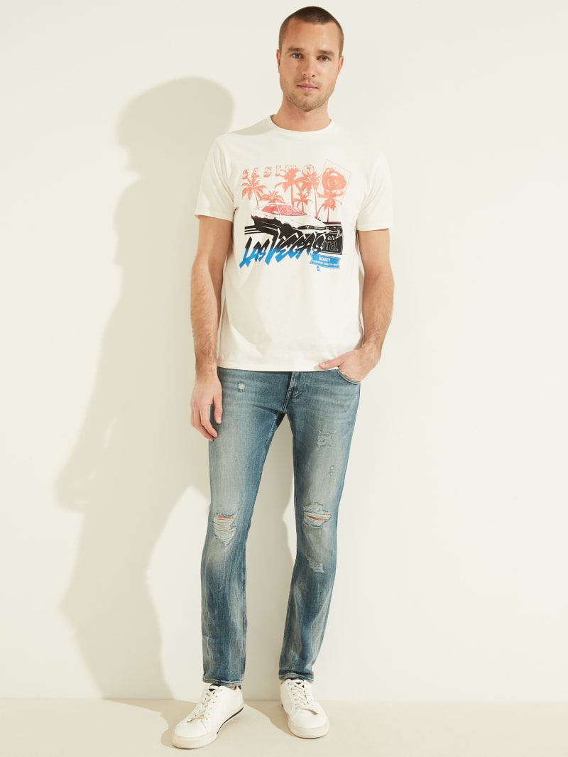 White Men's Guess Cruisin Tee T Shirts | 0758291-XR