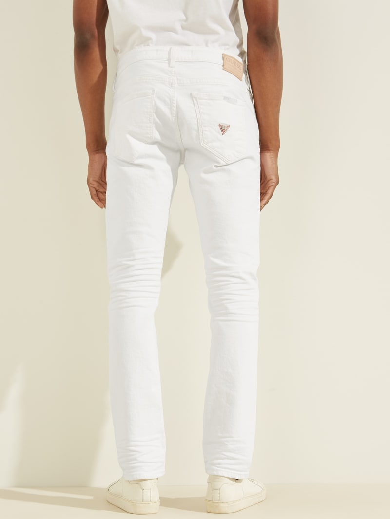 White Men's Guess Destroyed Knee Painter's Skinny Pants | 1382067-YM