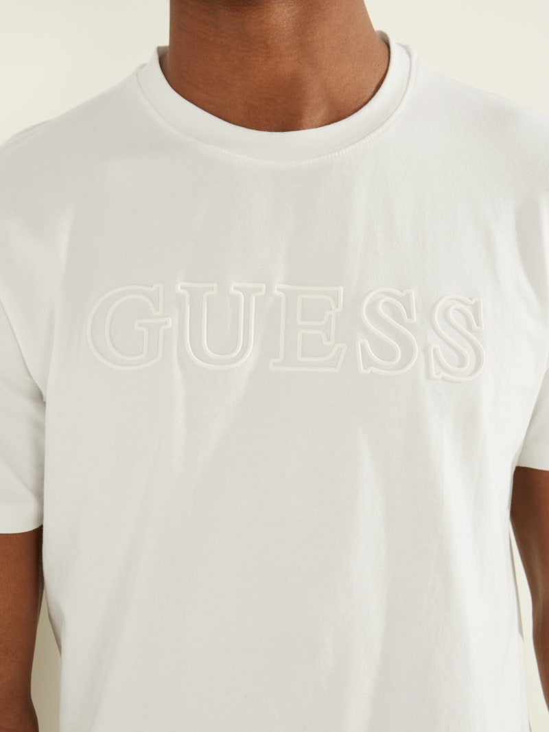 White Men's Guess Eco Alphy Active Tee T Shirts | 1723805-WG