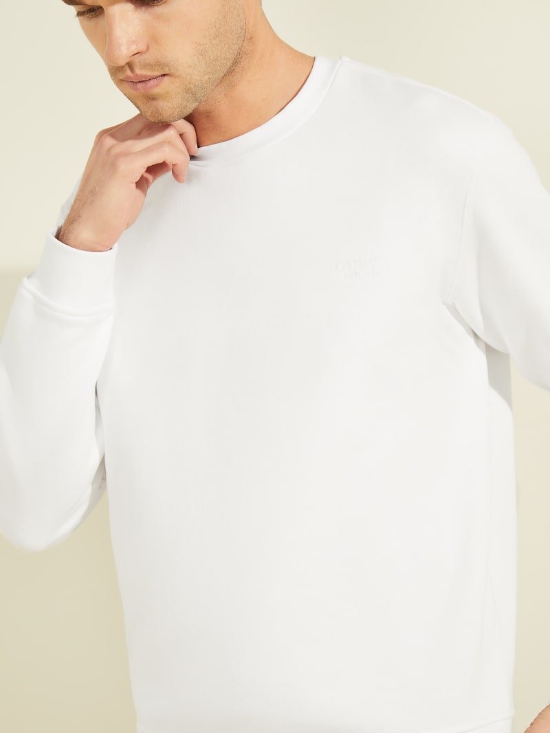 White Men's Guess Eco Geron Sweatshirts | 9784650-BM