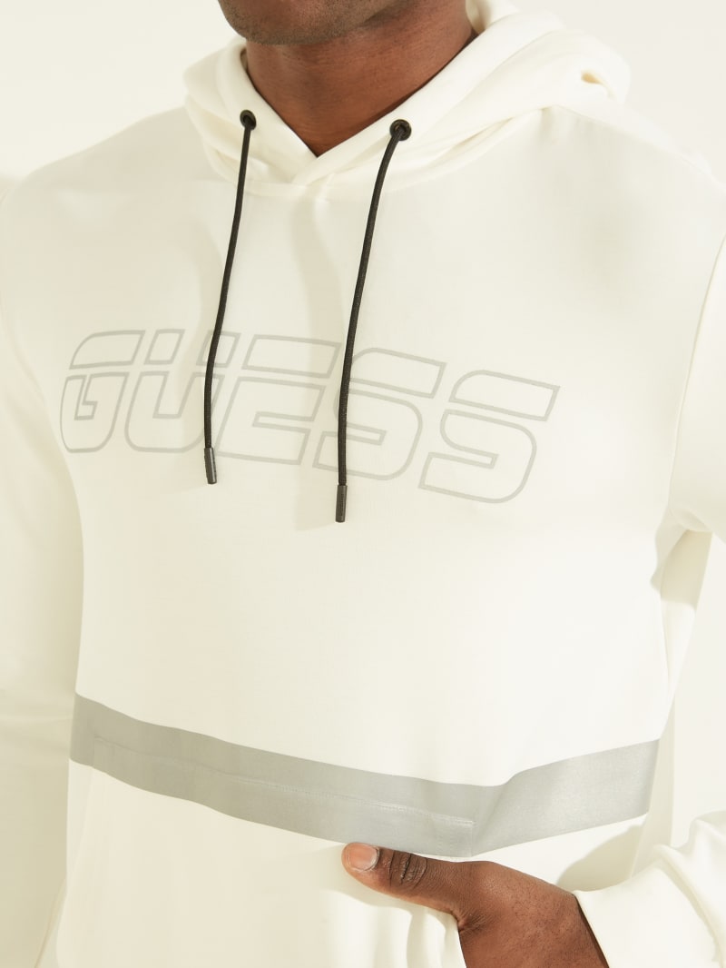 White Men's Guess Eco Jefferson Hoodie | 0819637-HA