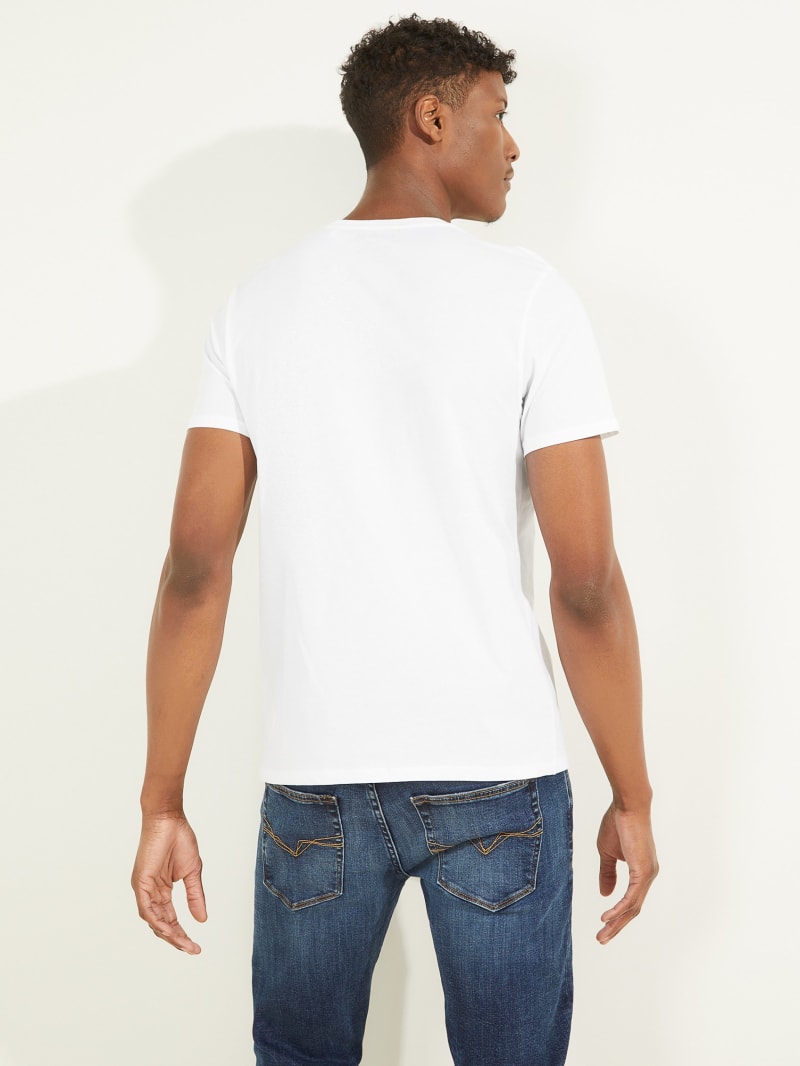 White Men's Guess Pride Logo Tee T Shirts | 4713208-HK