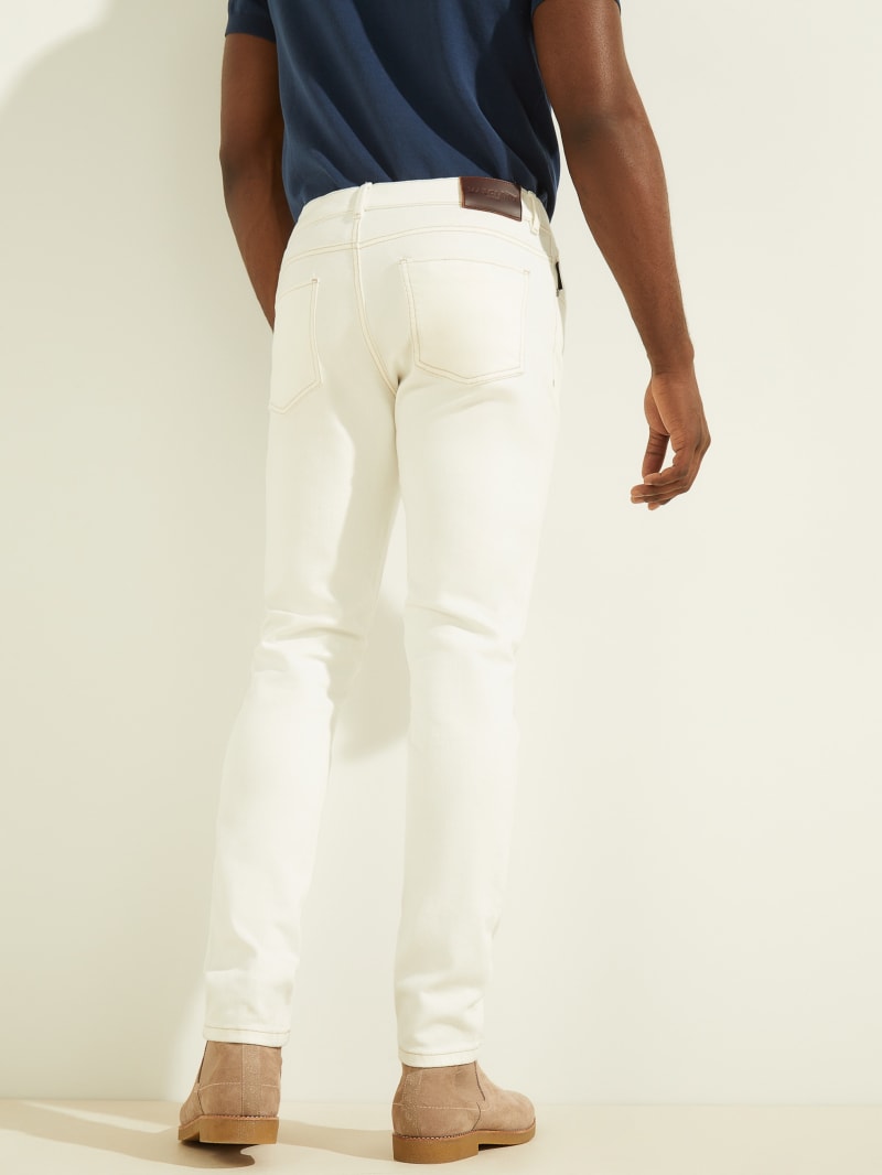 White Men's Guess Slim Fit Denim Pants | 7691534-VY