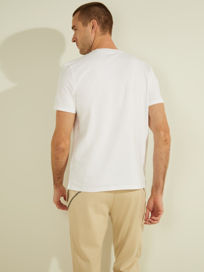 White Men's Guess Tonal Logo Tee T Shirts | 3095782-LF