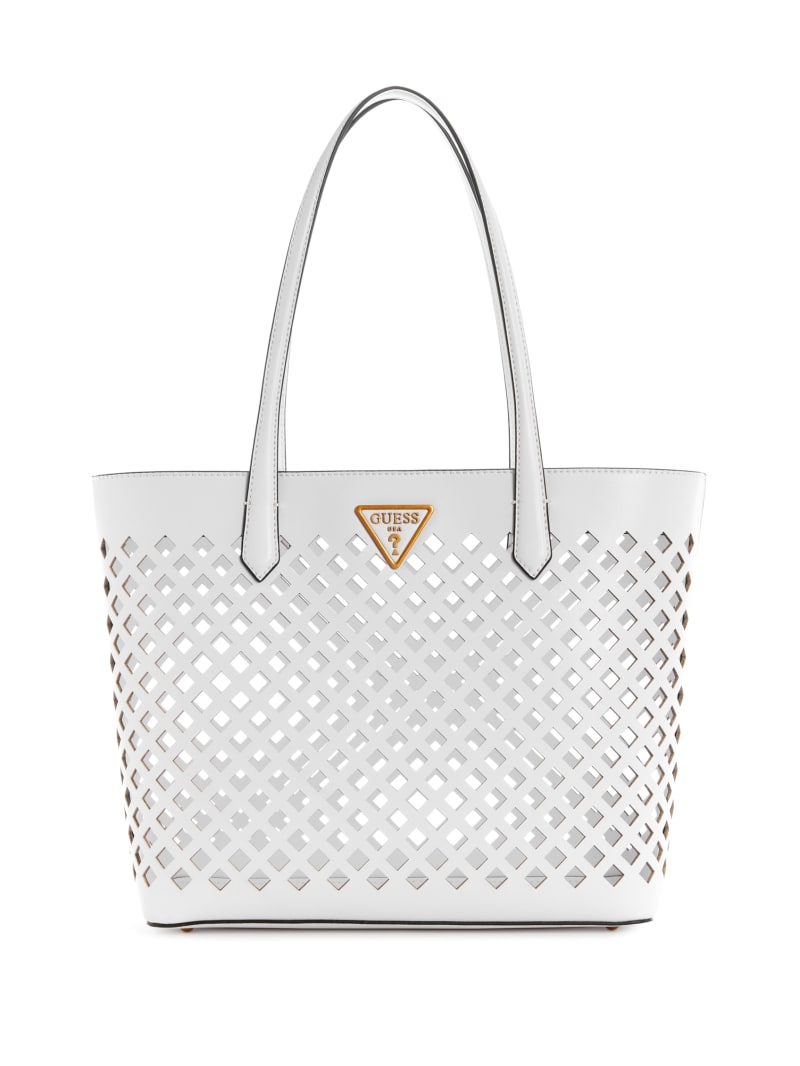 White Women's Guess Aqua Tote Bags | 6214370-MQ