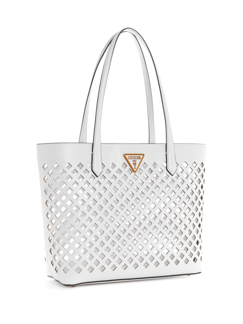 White Women's Guess Aqua Tote Bags | 6214370-MQ