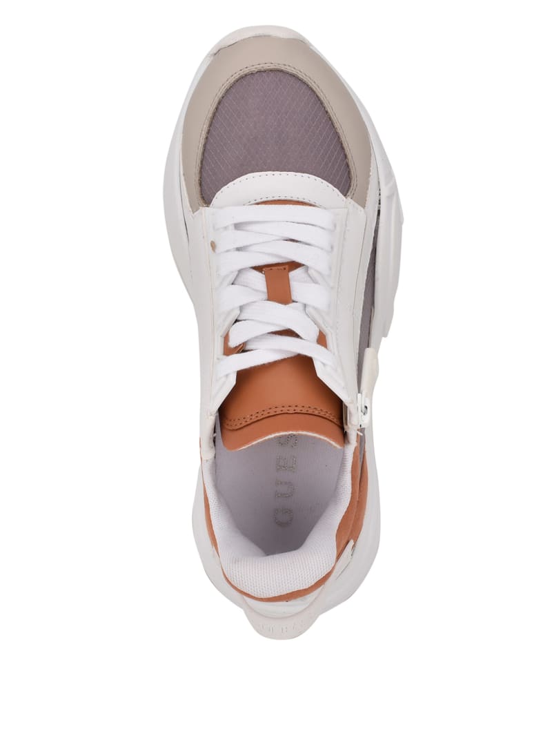 White Women's Guess Bailan Color-Blocked Sneakers | 5608271-BN