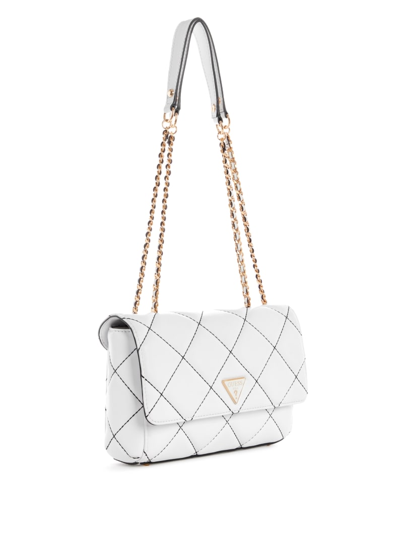 White Women's Guess Cessily Quilted Convertible Crossbody Bags | 7815469-JV