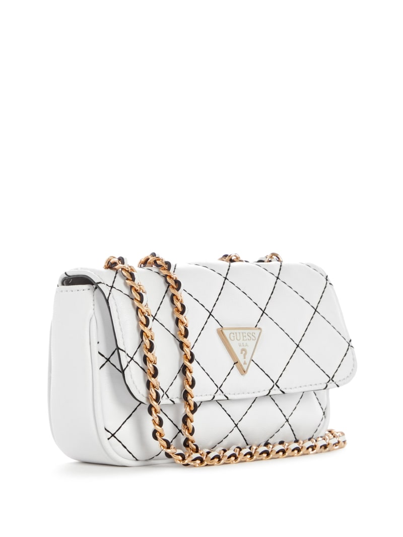 White Women's Guess Cessily Quilted Micro Mini Bag | 7539160-QA