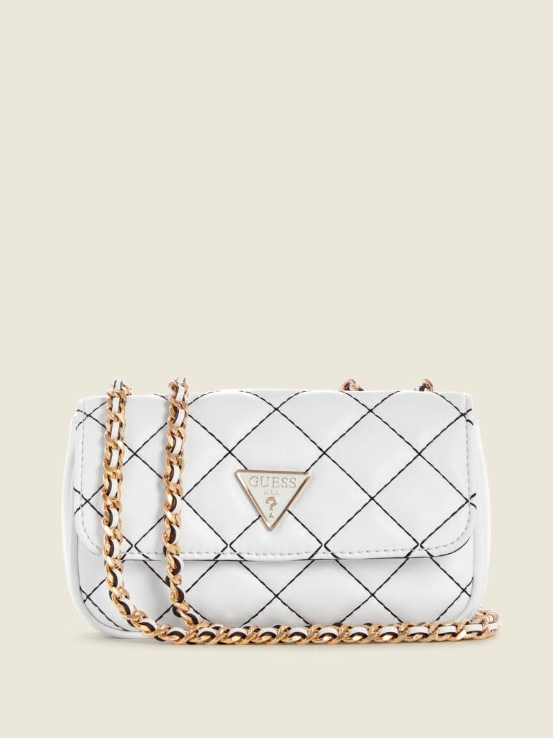 White Women\'s Guess Cessily Quilted Micro Mini Bag | 7539160-QA