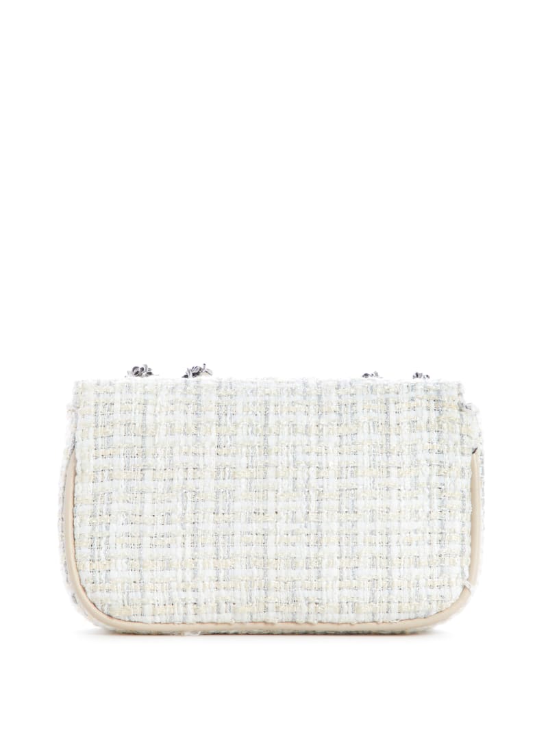 White Women's Guess Cessily Tweed Crossbody Bags | 6871952-AT