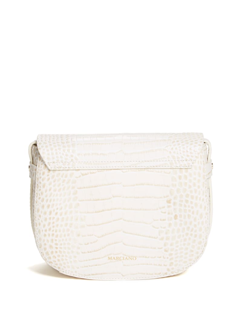 White Women's Guess Crocodile Saddle Handbag | 0835947-NZ