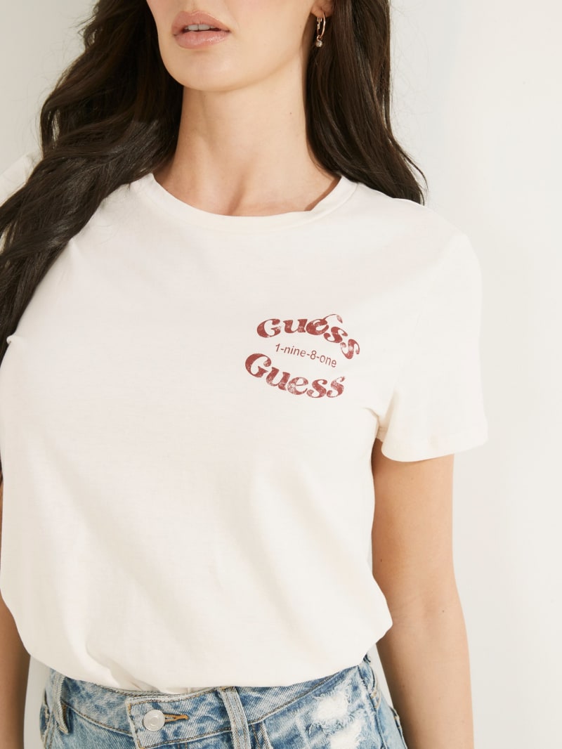 White Women's Guess Eco Cherry Easy Tee Tops | 5246907-RT