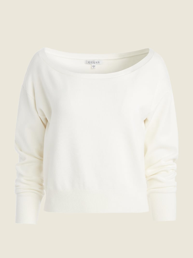 White Women's Guess Eco Tiana Pullover Sweaters | 2537086-PX