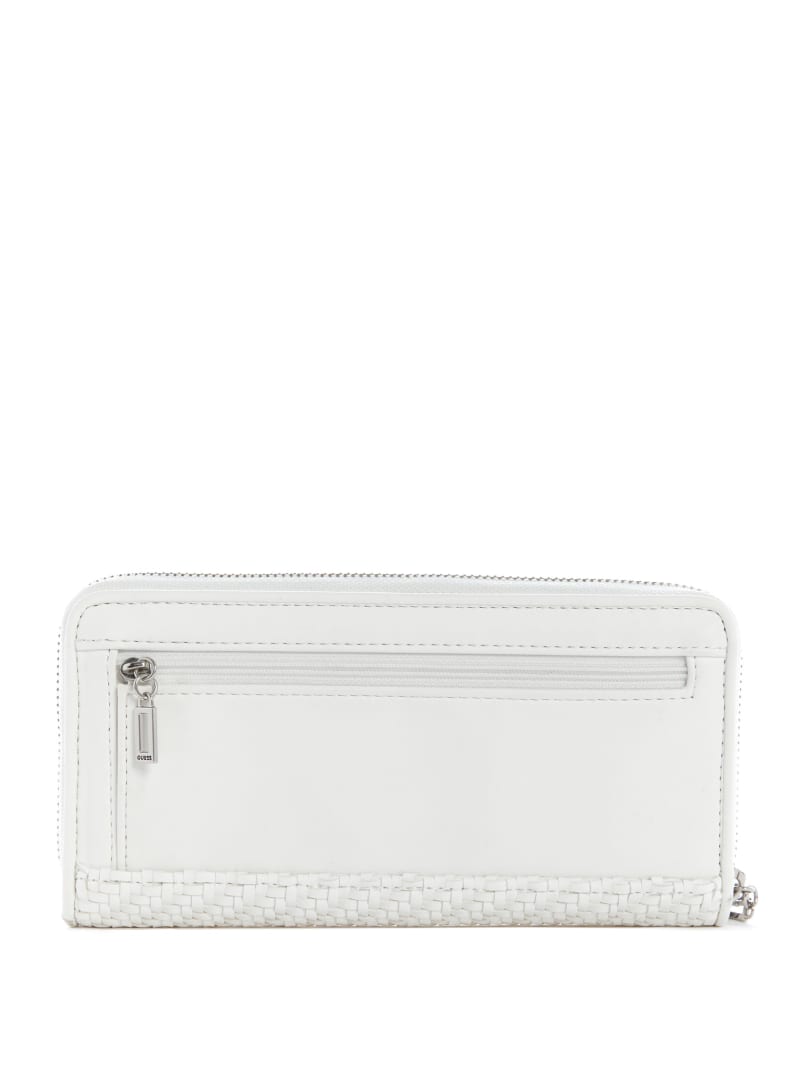 White Women's Guess Hassie Large Zip-Around Wallets | 7165894-DX