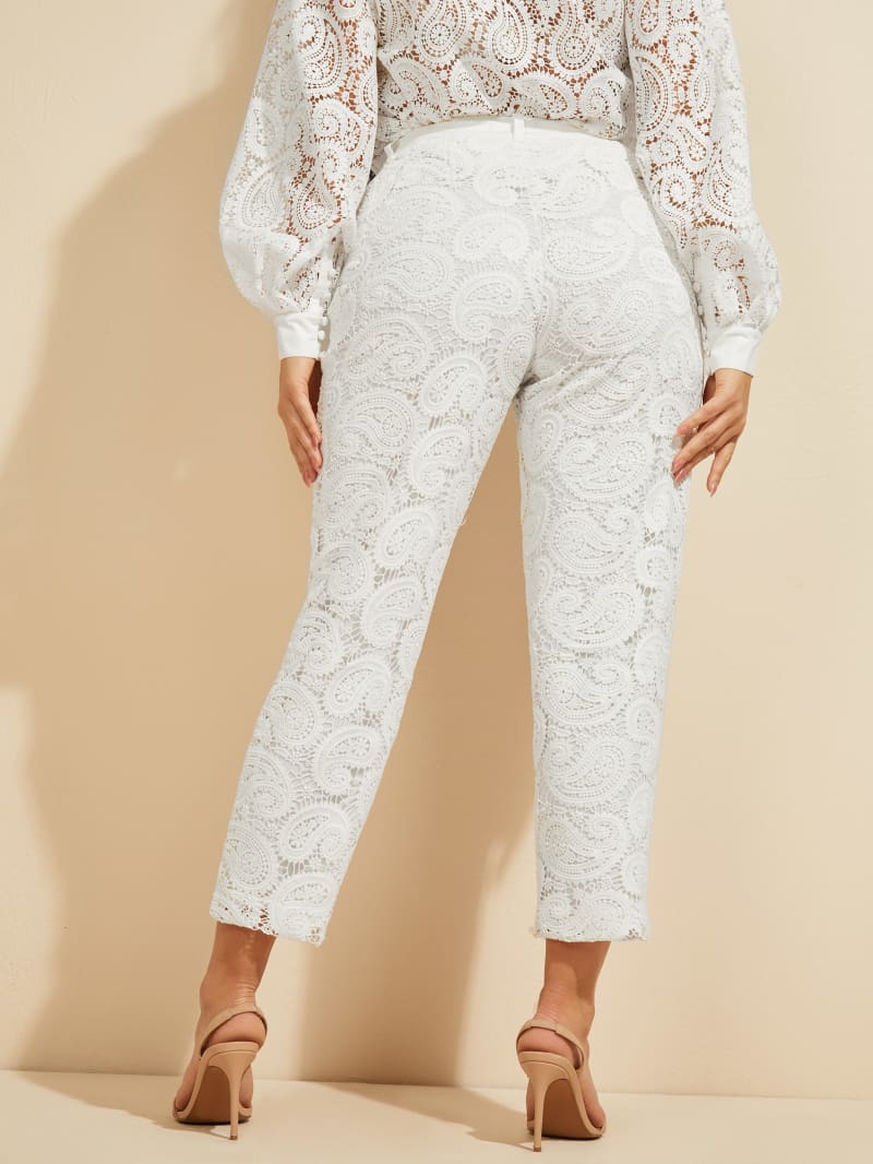 White Women's Guess Janelle Pants | 3897516-RP