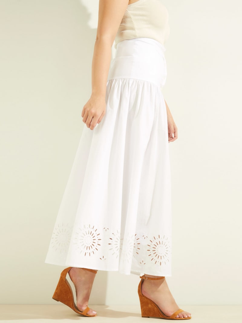 White Women's Guess Kaia Poplin Maxi Dress | 5420187-PS