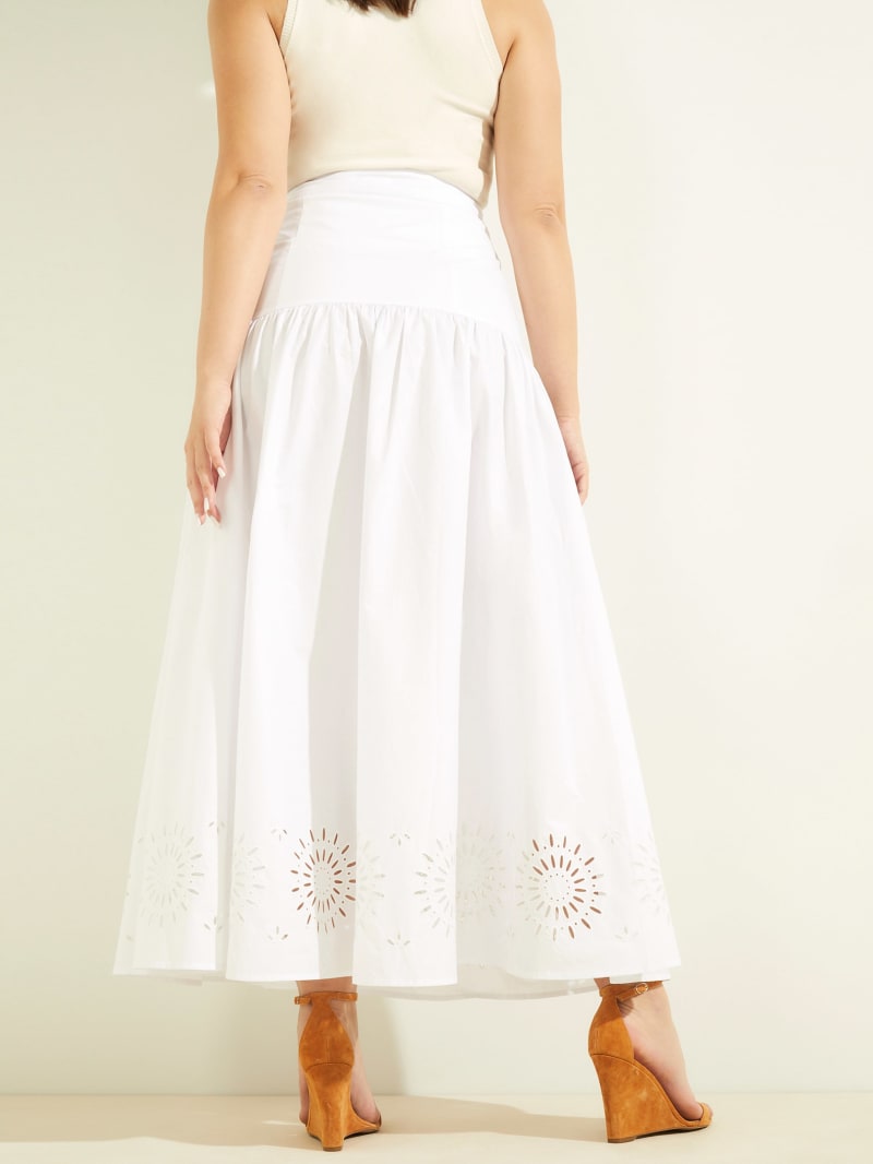 White Women's Guess Kaia Poplin Maxi Dress | 5420187-PS