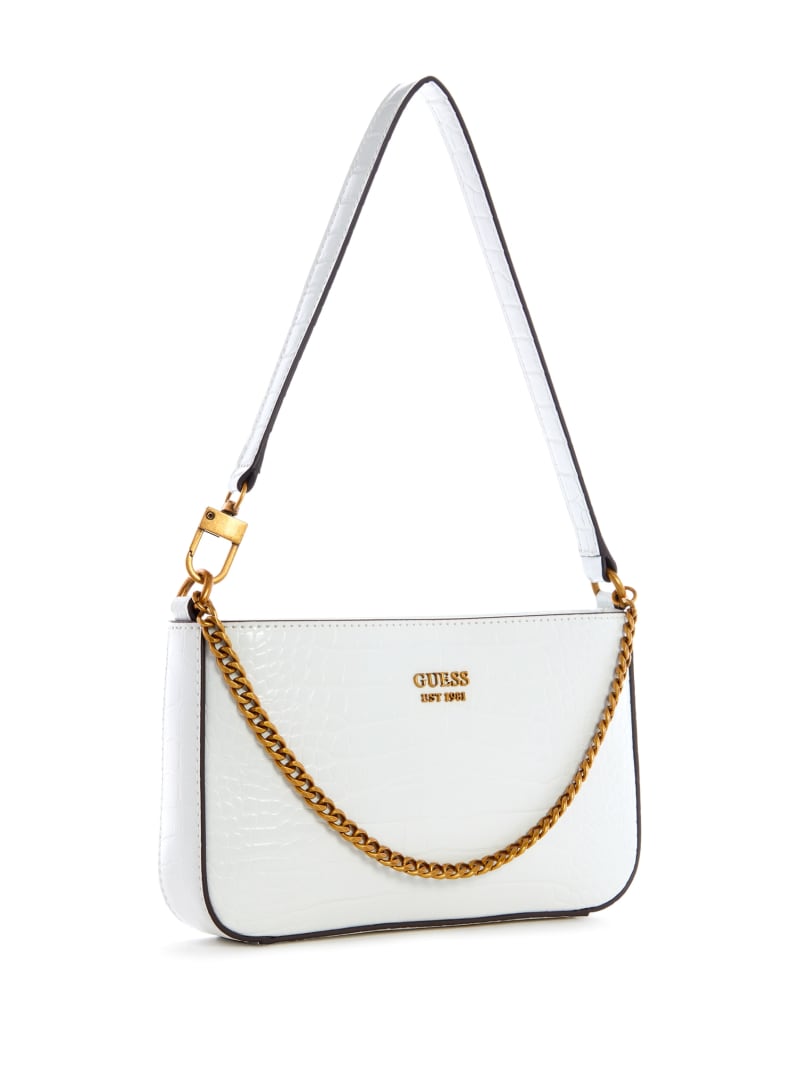 White Women's Guess Katey Croc Mini Bag | 3592647-HR