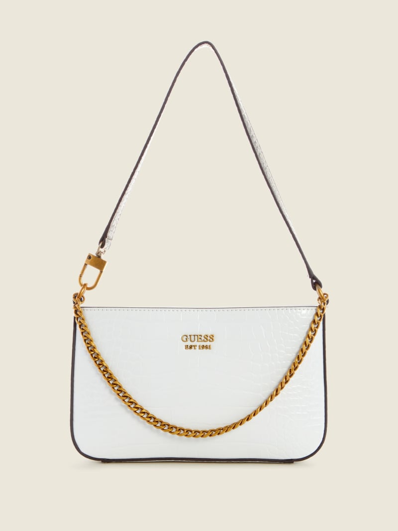 White Women\'s Guess Katey Croc Mini Bag | 3592647-HR