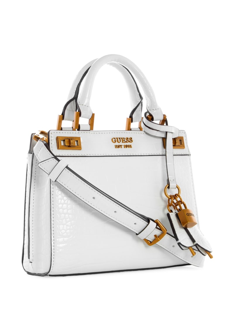 White Women's Guess Katie Croc Satchel Bags | 3028756-MV