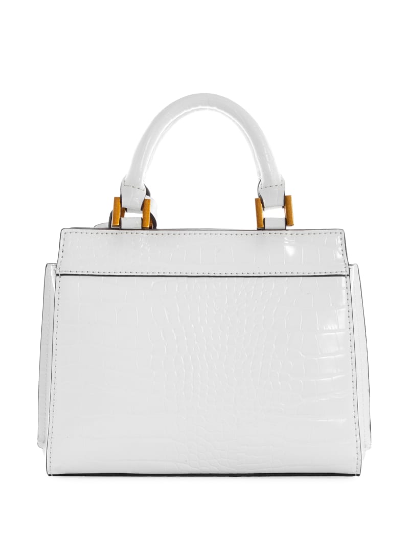 White Women's Guess Katie Croc Satchel Bags | 3028756-MV