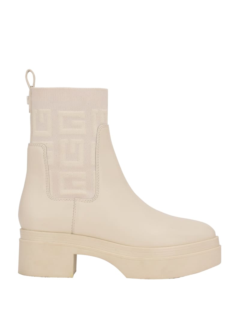 White Women's Guess Keanna Logo Knit Chelsea Boots | 8604957-GK