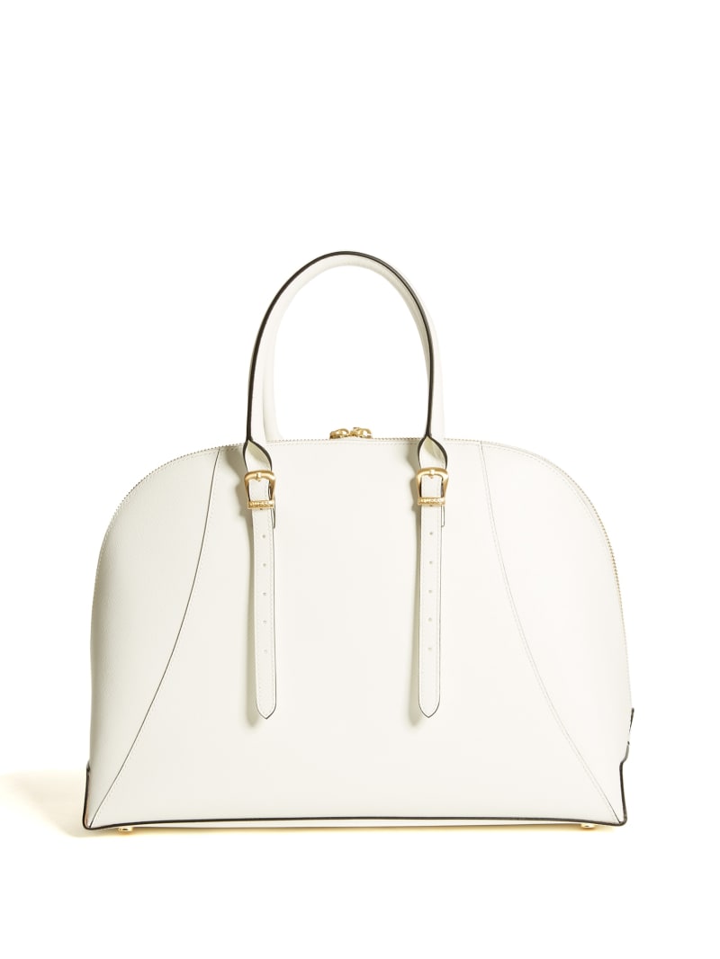 White Women's Guess Lady Luxe Dome Satchel Bags | 8603975-WQ