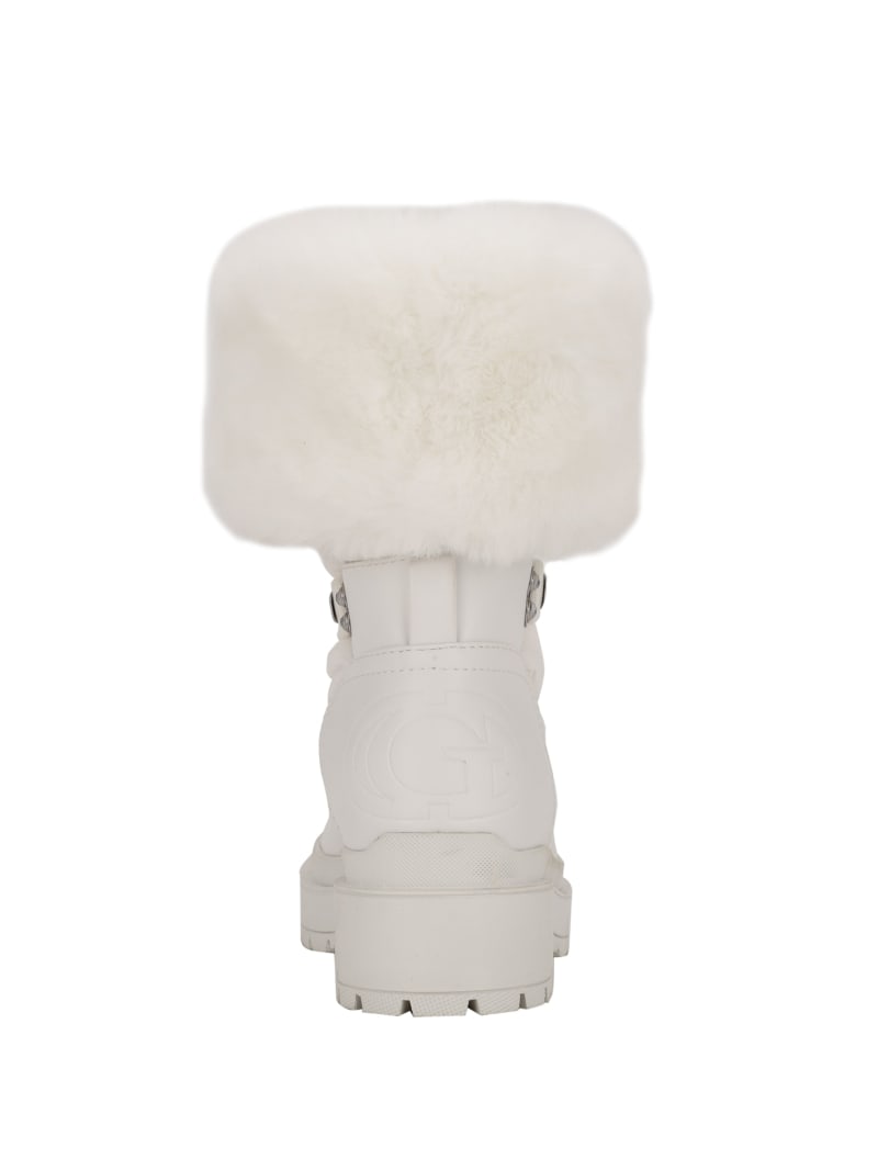 White Women's Guess Larya Faux-Fur Snow Boots | 0483695-LW