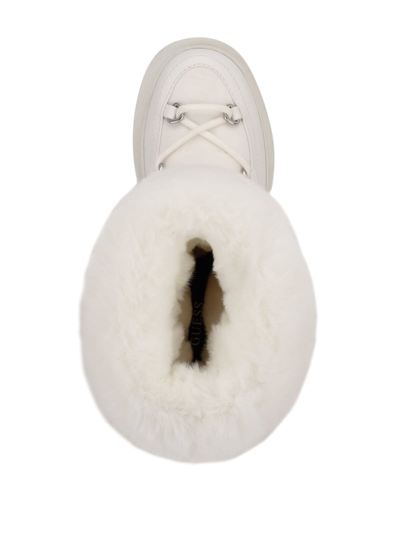 White Women's Guess Larya Faux-Fur Snow Boots | 0483695-LW