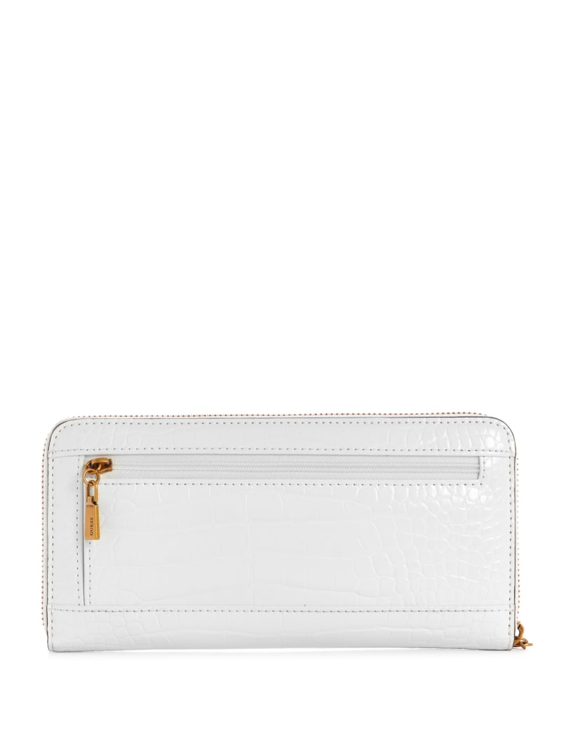 White Women's Guess Laurel Large Zip-Around Wallets | 1063752-IR